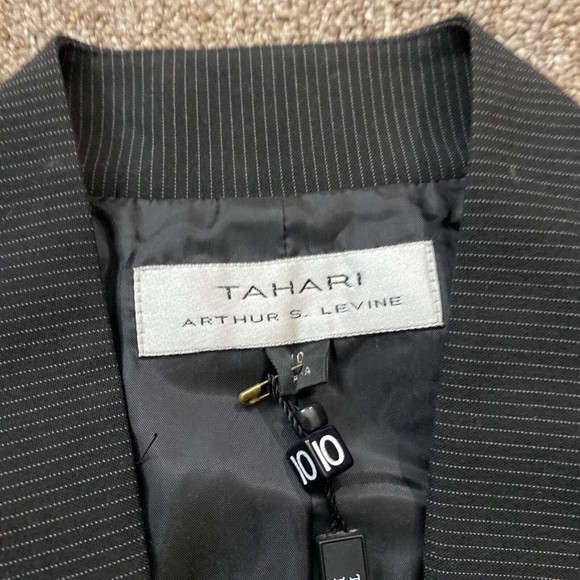 New With Tags Tahari Women's Black Snap Button Up Blazer Size 10 $280 - Picture 6 of 9